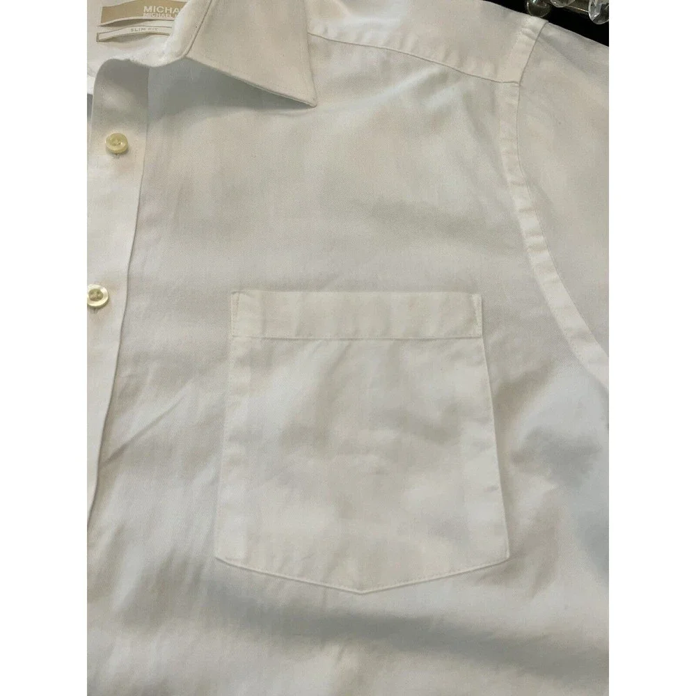 Michael Kors Shirt Mens L Large White Button Up Long Sleeve Casual Cotton Adult - Picture 7 of 16